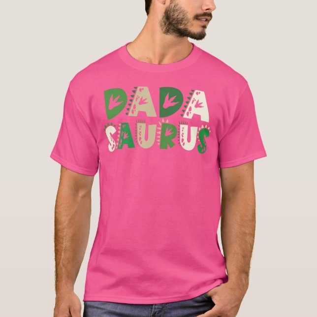 Camiseta Dadá Saurus Hombres de Dinosaurio de Cumpleaños Fa (Anverso)