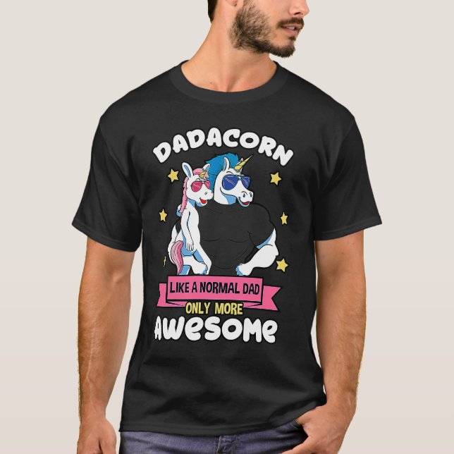 Camiseta Dadacorn Padre Unicorn Daughter Daddy Muscles Sun (Anverso)