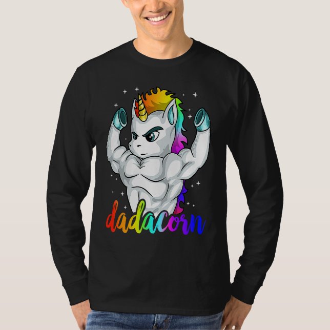 Camiseta Dadacorn Unicorn Daddy Muscle Unique Family Christ (Anverso)