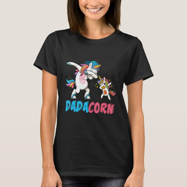 Camiseta Dadacorn Unicorn Papá De La Princesa Chica De Cump (Anverso)