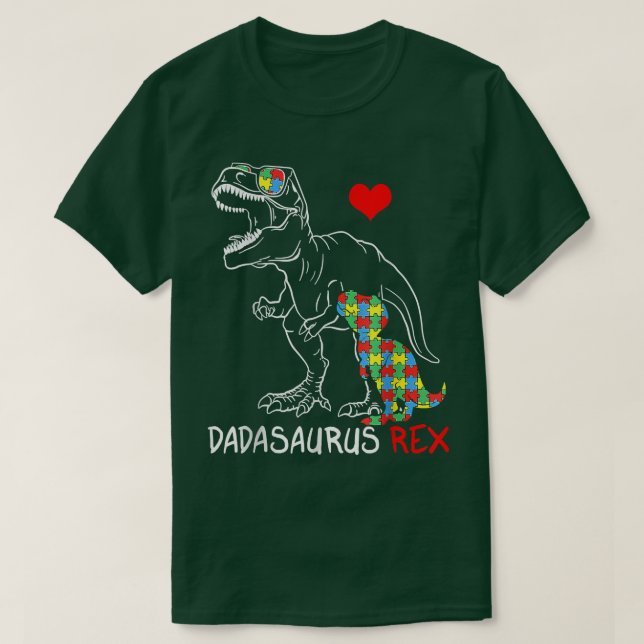 Camiseta Dadasaurus Daddy Re Autism Awareness Proud Dad (Diseño del anverso)
