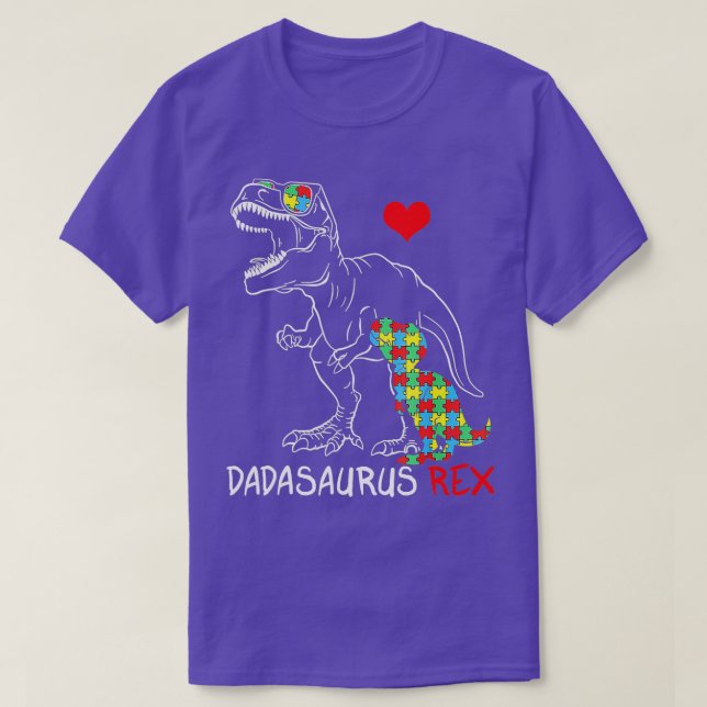 Camiseta Dadasaurus Daddy Rex Autism Awareness Proud Dad Fa (Diseño del anverso)