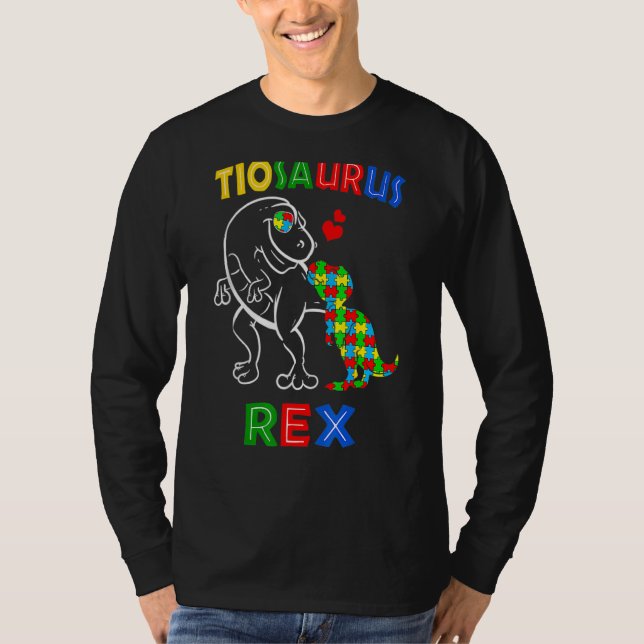Camiseta Dadasaurus Daddy Rex Autism Awareness Proud Dad Fa (Anverso)