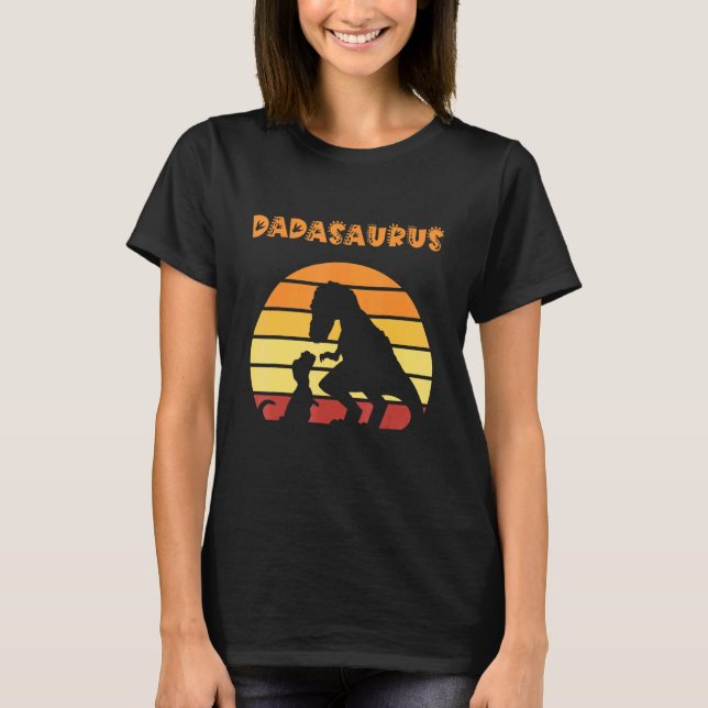 Camiseta Dadasaurus Papá Trex Padre T-Rex Dinosaurio Retro  (Anverso)