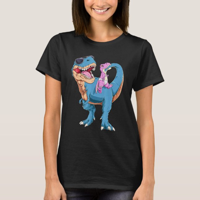Camiseta Dadasaurus Papasaurus Dinosaur Diapers Para Bebés (Anverso)