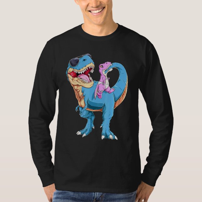 Camiseta Dadasaurus Papasaurus Dinosaur Diapers Para Bebés (Anverso)