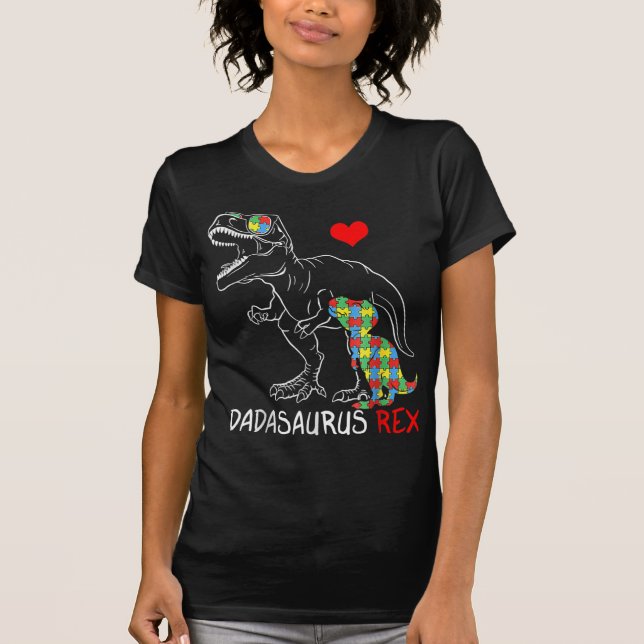 Camiseta Dadasaurus Rex Autism Awareness Orgulloso padre de (Anverso)