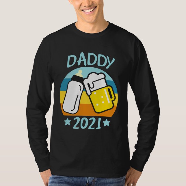 Camiseta Daddy 2021 Father Baby Birth Men  Dad (Anverso)