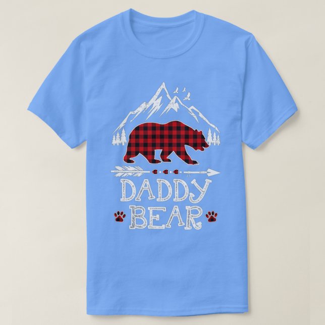 Camiseta Daddy Bear Christmas Pajama Red Plaid Buffalo Fami (Diseño del anverso)
