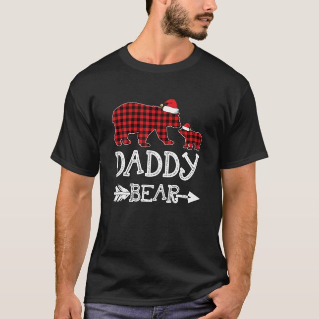 Camiseta Daddy Bear Navidades Pajama Red Plaid Buffalo Fami (Anverso)