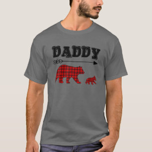 Camiseta Daddy Bear Navidades Pajama Red Plaid Buffalo Fami