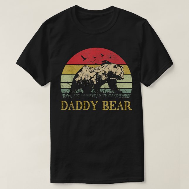 Camiseta Daddy Bear Vintage T Shirt Fathers Day  (Diseño del anverso)