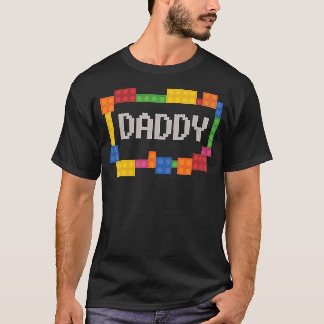 Camiseta Daddy Blocks Master Builder Brick Builder Nacimien (Anverso)