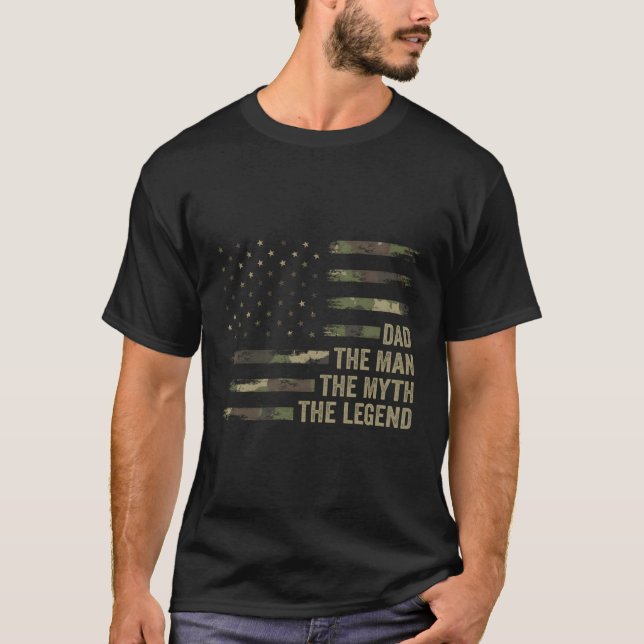 Camiseta Daddy Camo Usa Flag Dad El Mito De La Leyenda (Anverso)