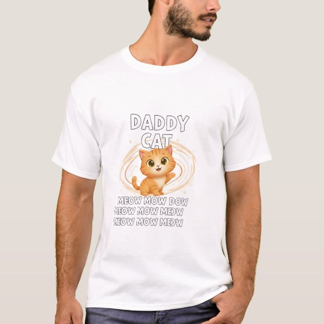 Camiseta Daddy Cat Meow Spiral (Anverso)