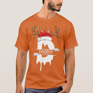 Camiseta Daddy Christmas Lights Reindeer Santa Hat Matching