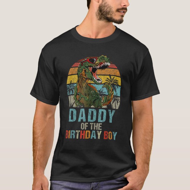 Camiseta Daddy Dinosaur Of The Birthday Boy Matching Family (Anverso)