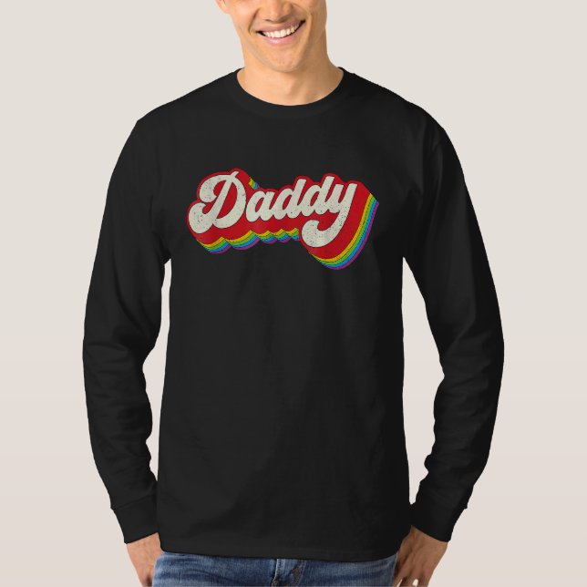 Camiseta Daddy Gay Pride Month LGBTQ Fathers Day Rainbow Fl (Anverso)