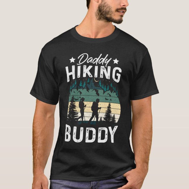 Camiseta Daddy Hiking Buddy Mountain Camping Hiker Hiking f (Anverso)