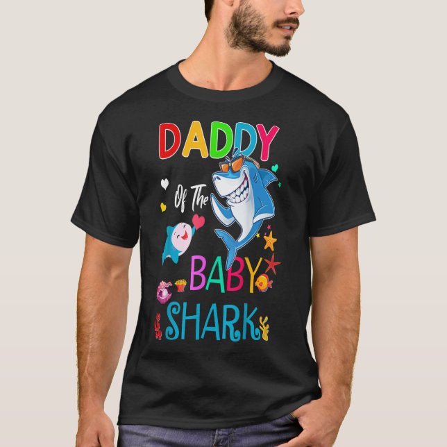 Camiseta Daddy Of The Baby Shark Birthday Boy, Girl, Kids (Anverso)