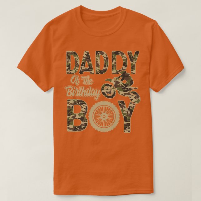 Camiseta Daddy of the Birthday Boy Dirt Bike 4th B-day Part (Diseño del anverso)