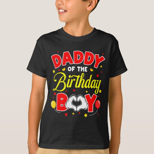 Camiseta Daddy Of The Birthday Boy Matching Dad Son Family  (Anverso)