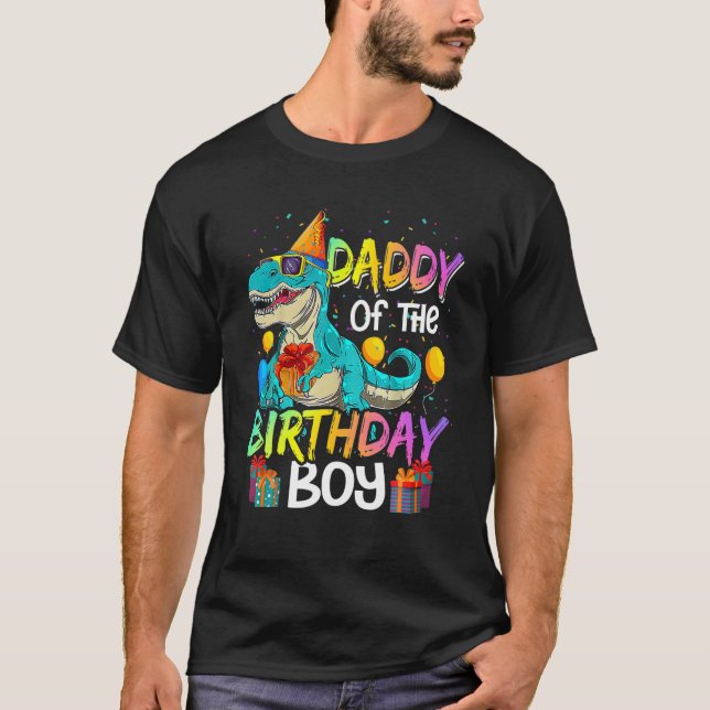 Camiseta Daddy Of The Birthday Boy Matching Family Dinosaur (Anverso)