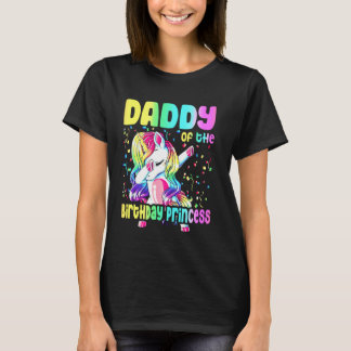 Camiseta Daddy Of The Birthday Princess Dabbing Unicorn Gir