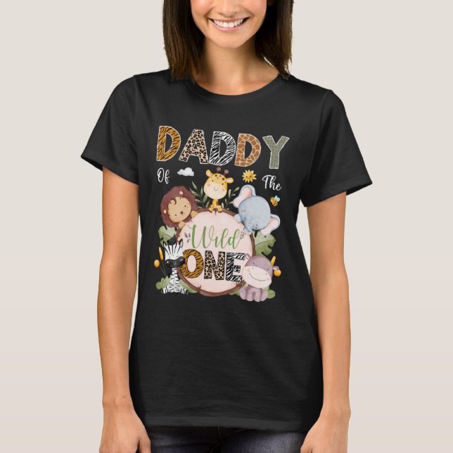 Camiseta Daddy of The Wild One 1St Birthday Safari Jungle A (Anverso)