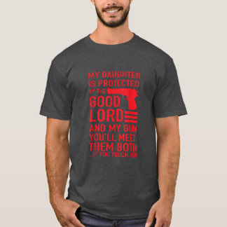 Camiseta DADDY PROTECTIVO DÍA gracioso papá del Chica Tee