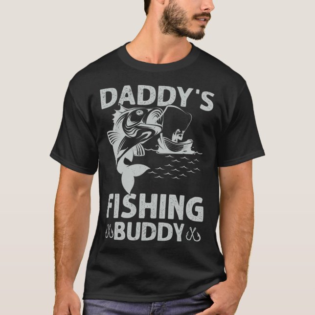 Camiseta Daddy s Fishing Buddy Fishing Papa Son Boy Fathers (Anverso)