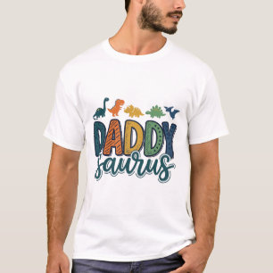 Camiseta Daddy Saurus Diseño de vector de papá dinosaurio l
