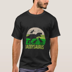 Camiseta Daddy Saurus Y Tres Babysaurus Saurus