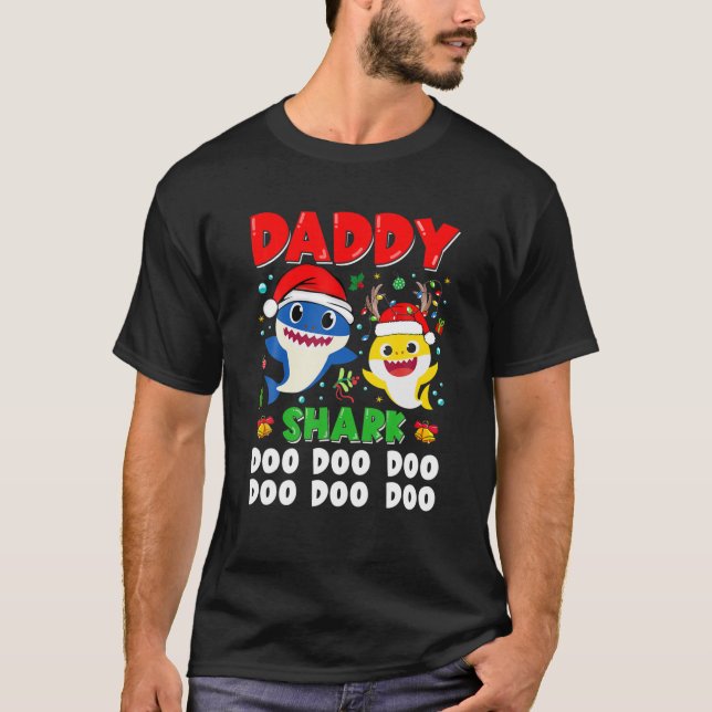Camiseta Daddy Shark Christmas Doo Doo Family Matching Funn (Anverso)