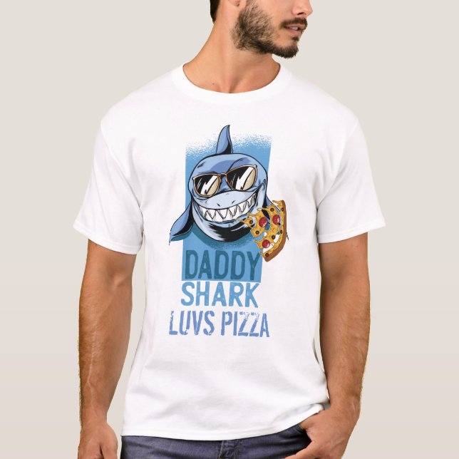Camiseta DADDY SHARK luvs PIZZA - Tee gracioso para DAD (Anverso)