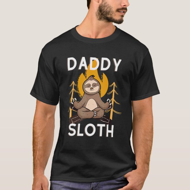 Camiseta Daddy Sloth Lazy Cute Slote Dad Day (Anverso)