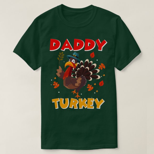 Camiseta Daddy Turkey divertida gratitud (Diseño del anverso)