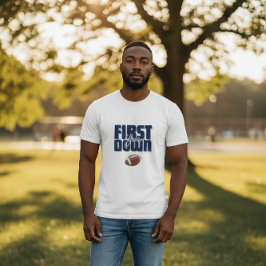 Camiseta Daddy's First Year First Down Football Navy Blue
