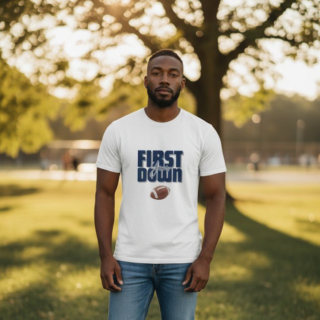 Camiseta Daddy's First Year First Down Football Navy Blue  (Subido por el creador)