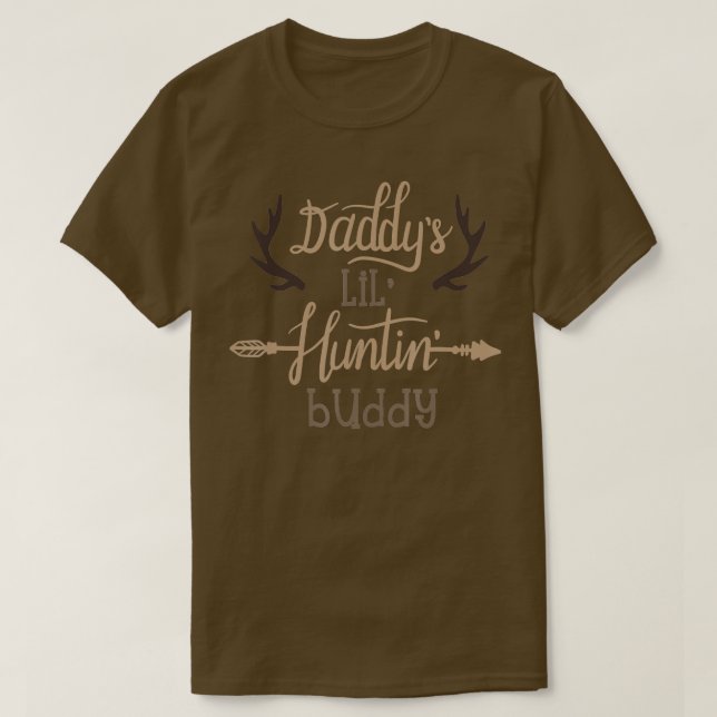 Camiseta Daddys Lil Hunting Buddy Kids Hunting  Deer Antler (Diseño del anverso)
