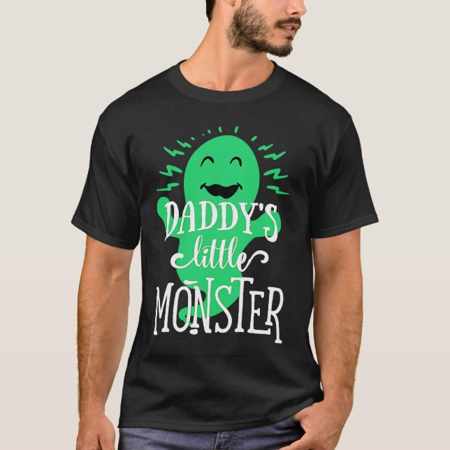 Camiseta Daddy's Little Monster  Halloween  Green Ghost  1 (Anverso)