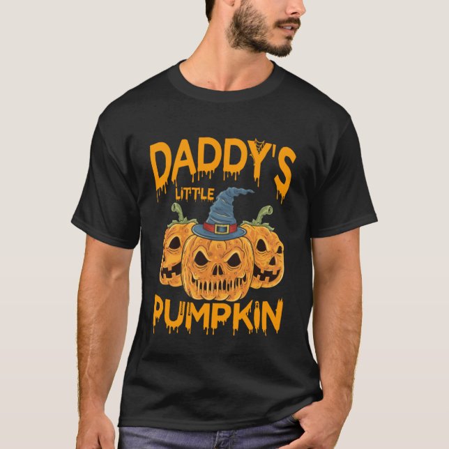 Camiseta Daddys Little Pumpkin Baby Shower Pullover Hoodie (Anverso)