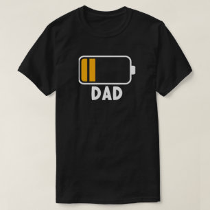 Camiseta Daddy's Low Battery Family Hombres Negro