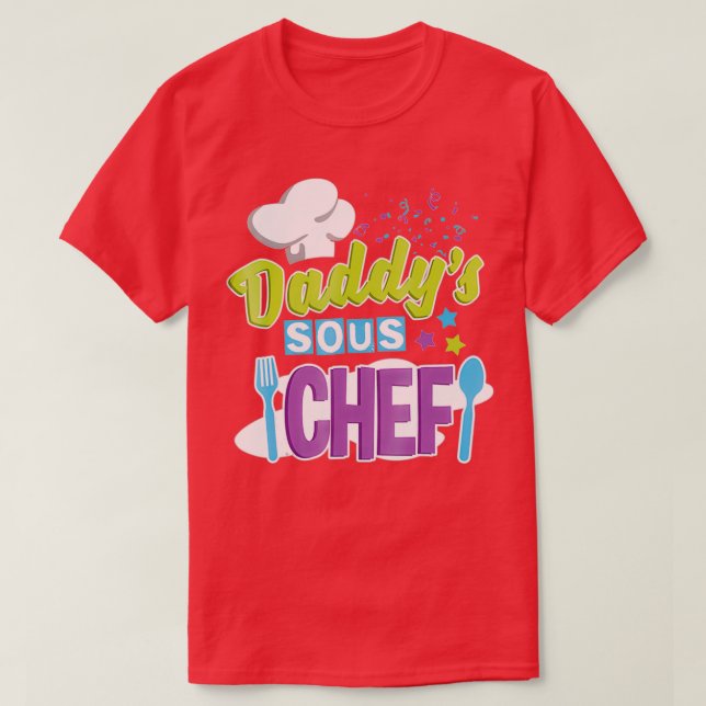 Camiseta Daddys Sous Chef Kids Cocinar (Diseño del anverso)