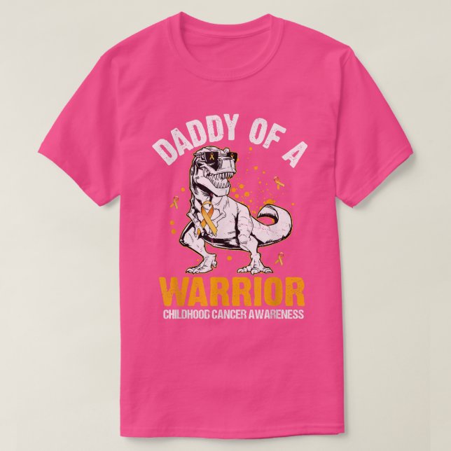 Camiseta Daddysaur De Conciencia Sobre El Cáncer Infantil D (Diseño del anverso)