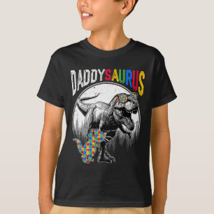 Camiseta Daddysaurus Autism Sister Piezas De Rompecabezas Y