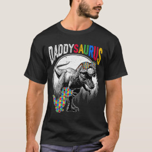 Camiseta Daddysaurus Autismo Hermana Piezas De Rompecabezas