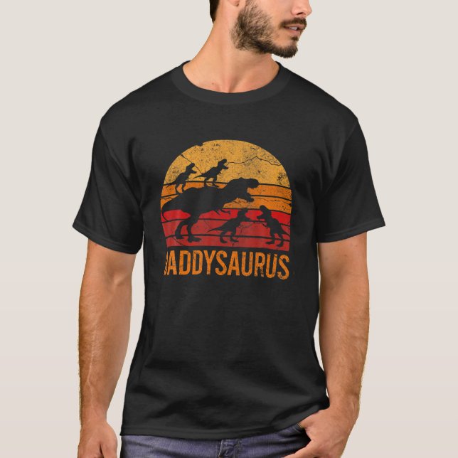 Camiseta Daddysaurus Daddy Dinosaur Día de los Cuatro Padre (Anverso)