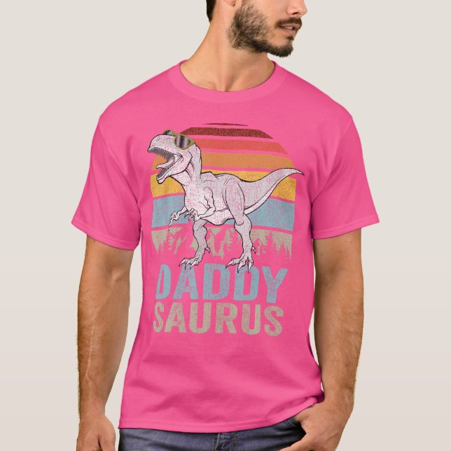 Camiseta Daddysaurus Daddy Saurus T Rex Family Mateo Din (Anverso)