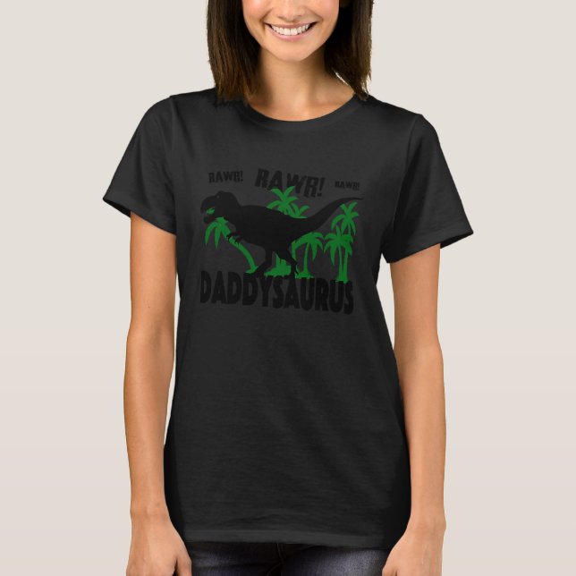 Camiseta Daddysaurus dinosaur t rex para la fiesta de cumpl (Anverso)